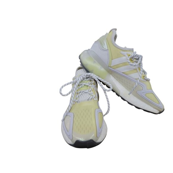 Adidas ZX 2K Boost Womens Sneakers Size 5 White & Light Yellow - Picture 1 of 6